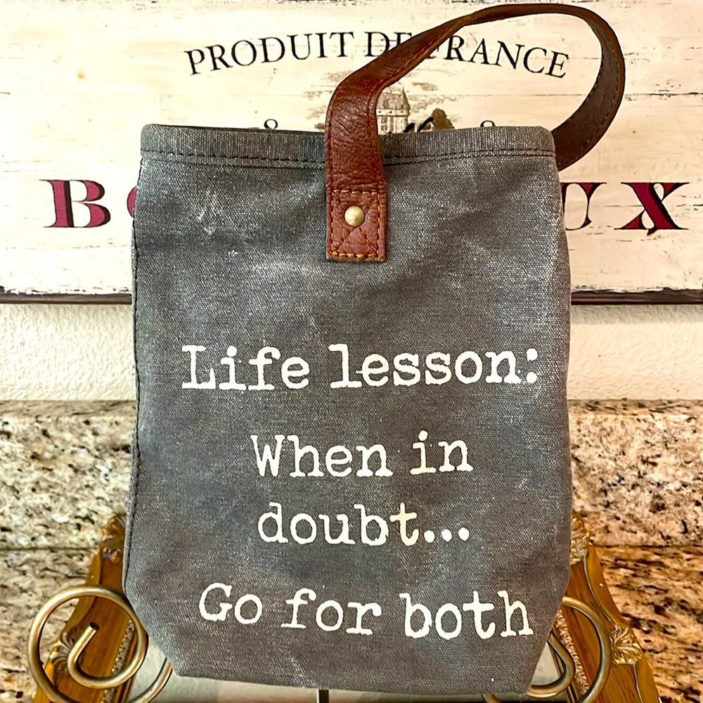 Up Cycled Two Bottle Wine Carrier by Mona B